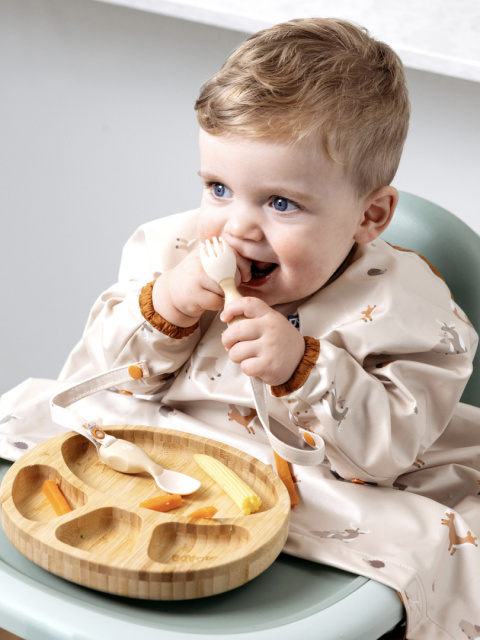 Bibado Wodoodporny śliniak z długim rękawem BLW Forest Friends