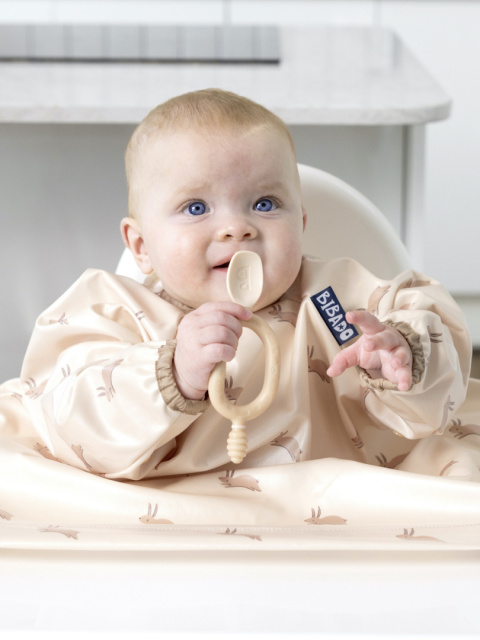 Bibado Wodoodporny śliniak z długim rękawem BLW Happy Hares