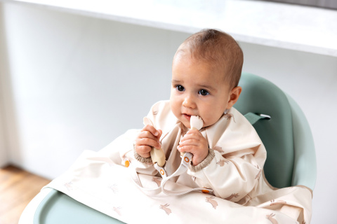 Bibado Wodoodporny śliniak z długim rękawem BLW Happy Hares