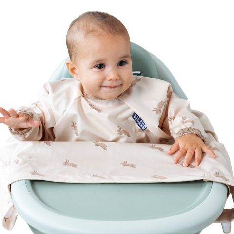 Bibado Wodoodporny śliniak z długim rękawem BLW Happy Hares