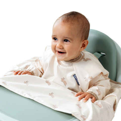 Bibado Wodoodporny śliniak z długim rękawem BLW Happy Hares