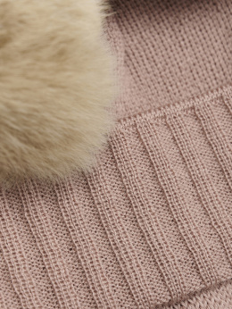 HUTTELiHUT Czapka wełna merino z pomponem CHULLO Rose/Camel