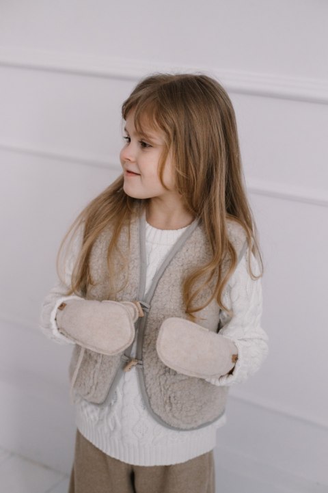 Zaffiro Kamizelka 100% wełna - Baranek Beige