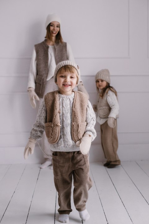 Zaffiro Kamizelka 100% wełna - Baranek Brown