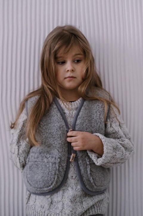 Zaffiro Kamizelka 100% wełna - Baranek Grey