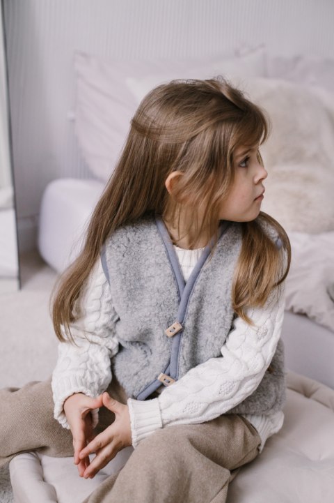 Zaffiro Kamizelka 100% wełna - Baranek Grey