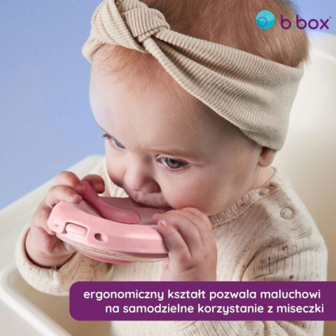 B.box FILL+FEED Silikonowa miseczka z pokrywką do karmienia niemowląt i dzieci | RÓŻ