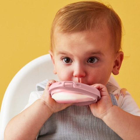 B.box FILL+FEED Silikonowa miseczka z pokrywką do karmienia niemowląt i dzieci | RÓŻ