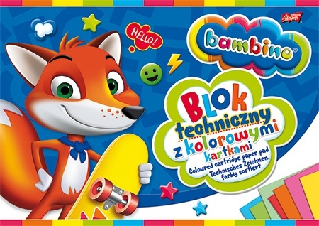 Blok techniczny kolorowy A4/10K BAMBINO