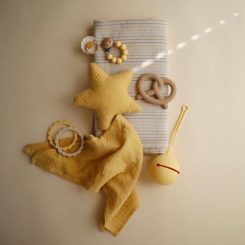 Mushie Etui na Smoczek Kula Ball - Pale Daffodil (Sunshine)