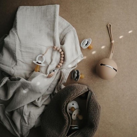 Mushie Etui na Smoczek Kula Ball - Pale Taupe Natural