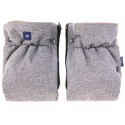 ZAFFIRO dwuczęściowe mufki 2w1 do wózka beżowa WEŁNA premium - MELANGE LIGHT GREY