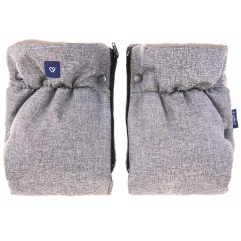 ZAFFIRO dwuczęściowe mufki 2w1 do wózka beżowa WEŁNA premium - MELANGE LIGHT GREY