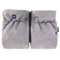 ZAFFIRO dwuczęściowe mufki 2w1 do wózka beżowa WEŁNA premium - MELANGE LIGHT GREY