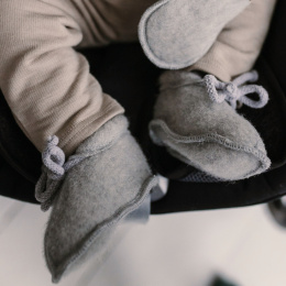 Zaffiro Buciki dziecięce Wełna premium S (0-6m) Grey