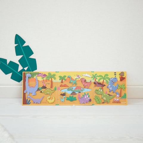 Janod Magnetyczna układanka Dinozaury Magneti'stories 3+