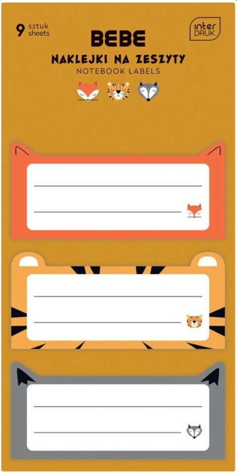 Naklejki na zeszyt BB Friend Boys 9szt. BEBE