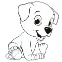 Kolorowanka Maluszkowe malowanie. Pieski