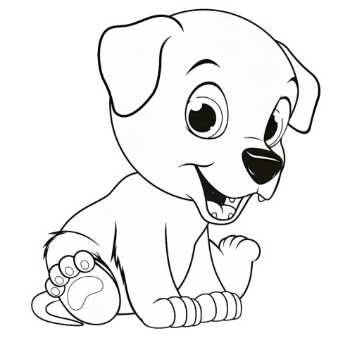 Kolorowanka Maluszkowe malowanie. Pieski