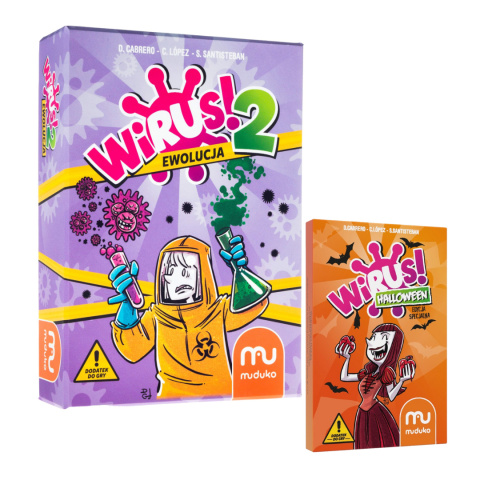 MUDUKO Komplet 2 dodatków do Gry WIRUS: Wirus 2 Ewolucja i Wirus Halloween