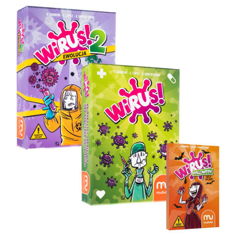 MUDUKO Komplet 3 Gier WIRUS, Wirus 2 Ewolucja, Wirus Halloween
