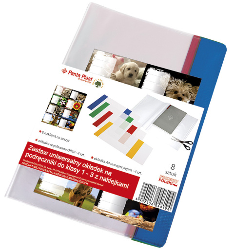 Okładki Uniwersalny Zestaw okładek dla klas 1-3 z naklejkami