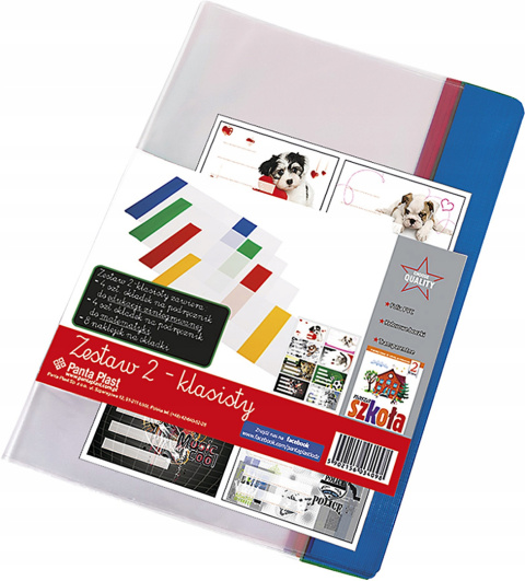 Okładki zestaw 2-klasisty Zestaw okładek 8szt + naklejki