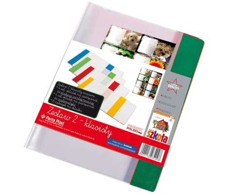 Okładki zestaw 2-klasisty Zestaw okładek 8szt + naklejki