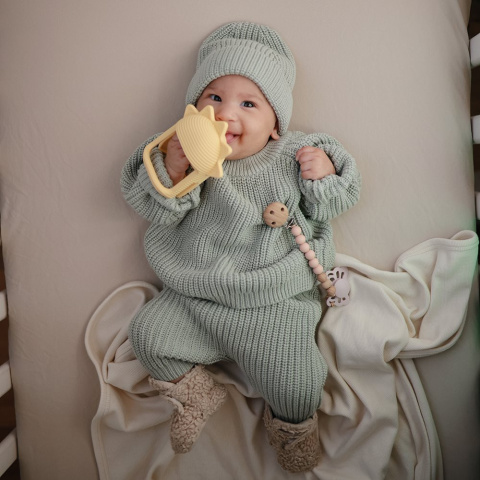 Mushie Silikonowy gryzak sensoryczny No-Drop Sunshine