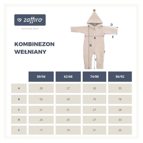 Zaffiro Kombinezon 100% wełna - Baranek Beige