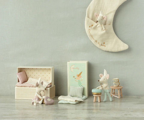 Maileg Myszka Zębowa Wróżka w pudełku - Tooth fairy mouse, Little sister in matchbox