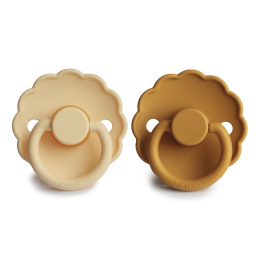 FRIGG Smoczki 0-6m Daisy Kauczuk Pale Daffodil + Honey Gold - Rozmiar 1