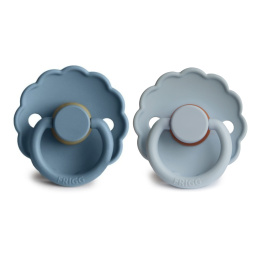 FRIGG Smoczki 0-6m Daisy Kauczuk Powder Blue + Glacier Blue - Rozmiar 1