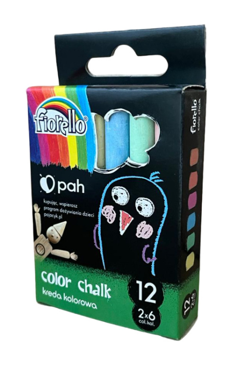 Kreda kolorowa 12 sztuk 6 kolorów FIORELLO