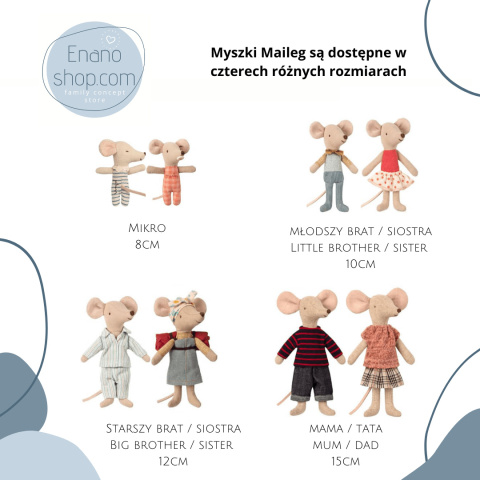 Maileg Myszka tatuś na plaży - Beach mice, Dad in Cabin de Plage