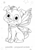 Kolorowanka Maluszkowe malowanie. Pieski wróżek