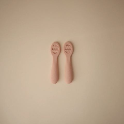 Mushie Pierwsze Łyżeczki dla Niemowląt - Blush/Shifting Sand