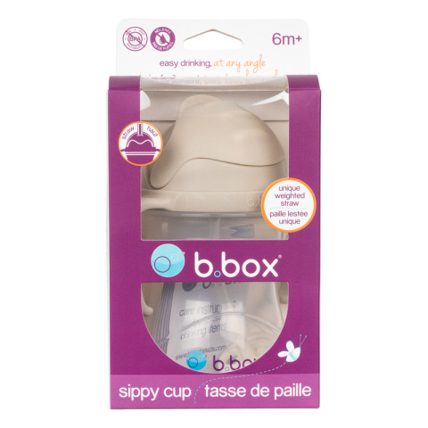 B.box bidon dla dzieci - kubek niekapek ze słomką 240 ml | latte
