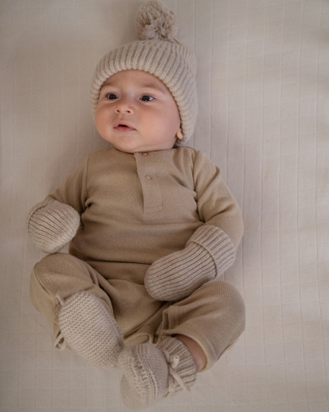 LODGER Rękawiczki z wełny merino | beżowe