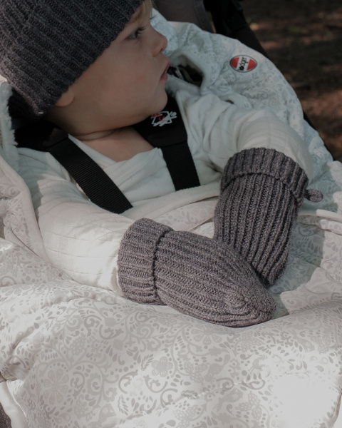 LODGER Rękawiczki z wełny merino | grafitowe