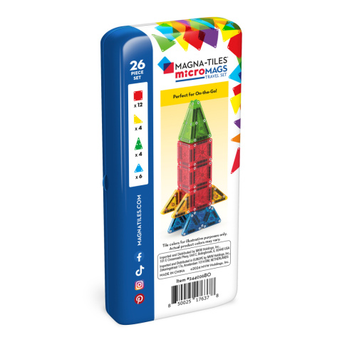MAGNA-TILES® Klocki Magnetyczne Travel microMAGS 26 el.