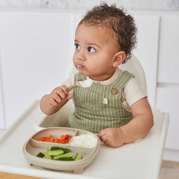 b.box Talerzyk z przyssawką dla dzieci trójdzielny 2w1 | latte