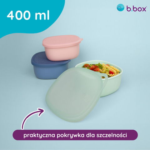 b.box Silikonowy pojemnik z pokrywką do lunchboxa – duży 400 ml na zimne jedzenie | Berry