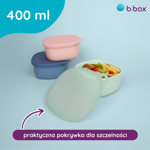 B.box Silikonowy pojemnik z pokrywką do lunchboxa – duży 400 ml na zimne jedzenie | Forest