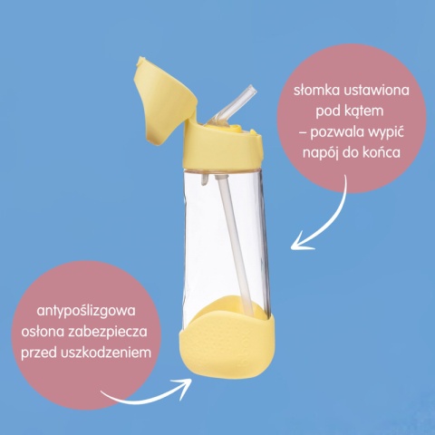 B.box Bidon Butelka tritanowa ze słomką 600 ml | Lemon Twist
