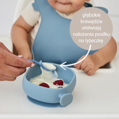 B.box Silikonowa miseczka z przyssawką i pokrywką | różowa dla dzieci