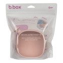 B.box Silikonowa miseczka z przyssawką i pokrywką | różowa dla dzieci