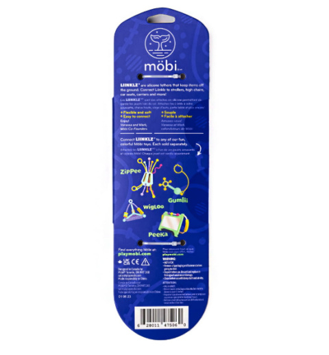 MÖBI - Liinklz - Zestaw Trzech Silikonowych Pasków do Zabawek | Niebieskie