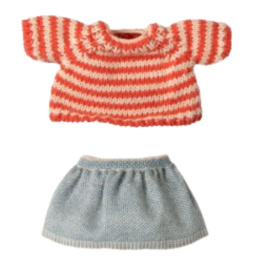 Maileg Dzianinowy sweter i spódnica | myszka Big Sister