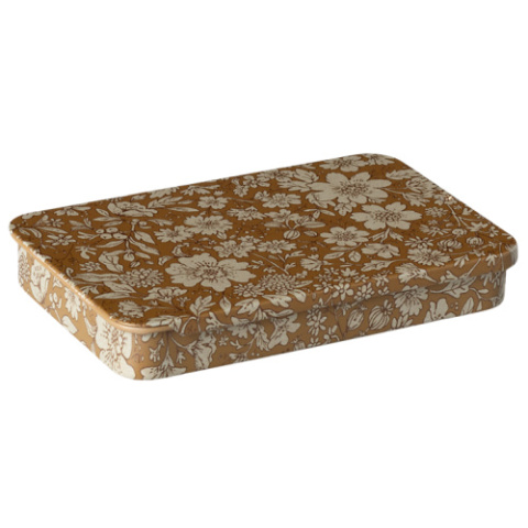 Maileg Metalowe Pudełko - sliding lid, Blossom - Ocher